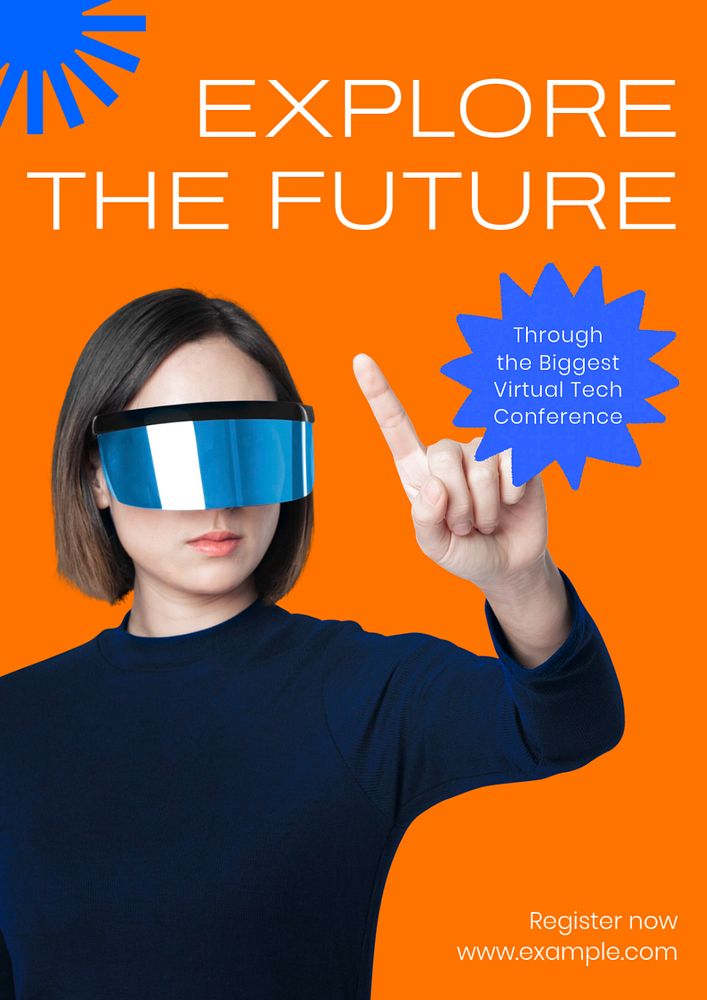 Explore the future poster template, editable text & design