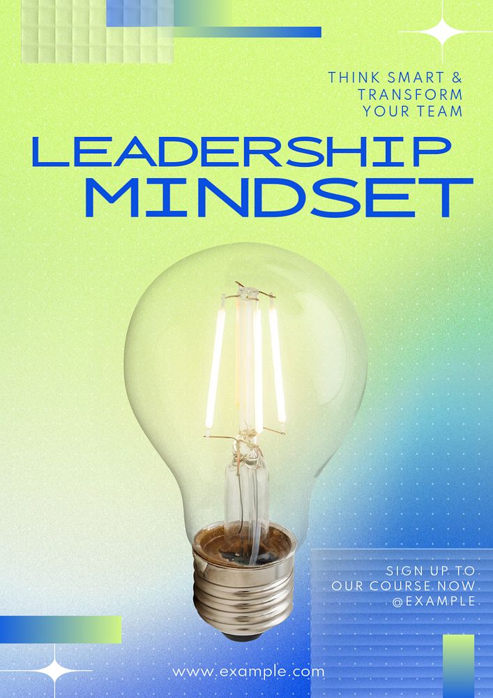 Leadership mindset poster template, editable text & design