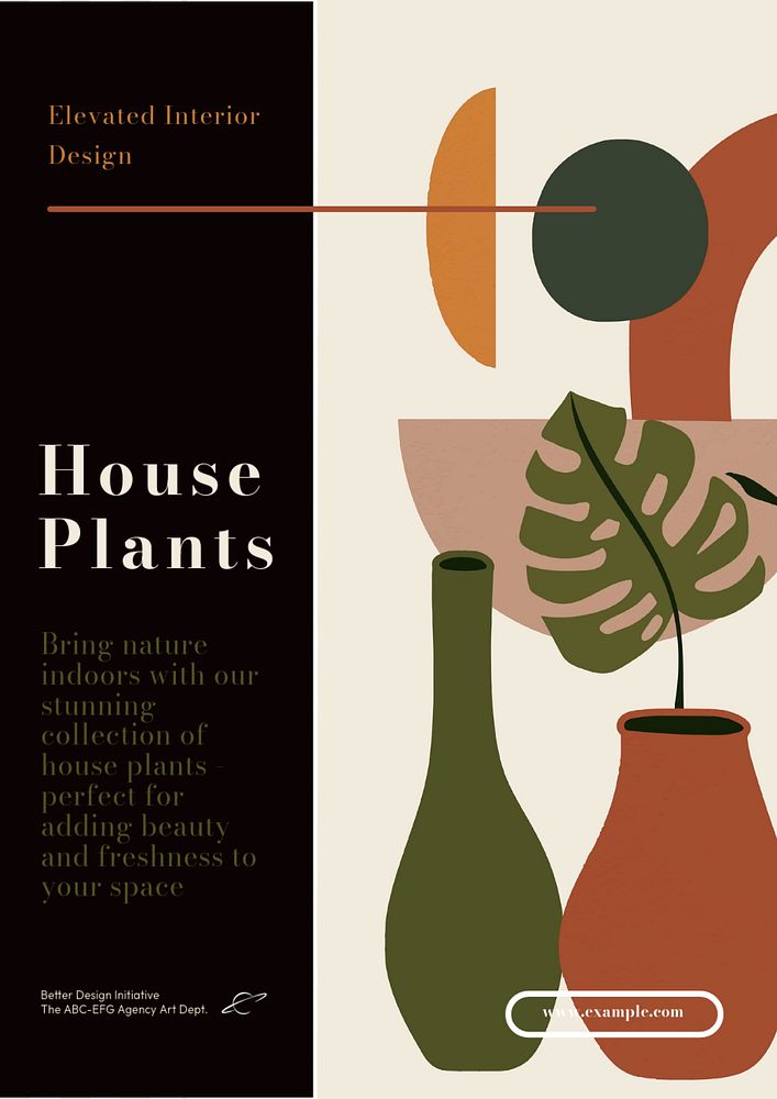 House plants  poster template, editable text & design