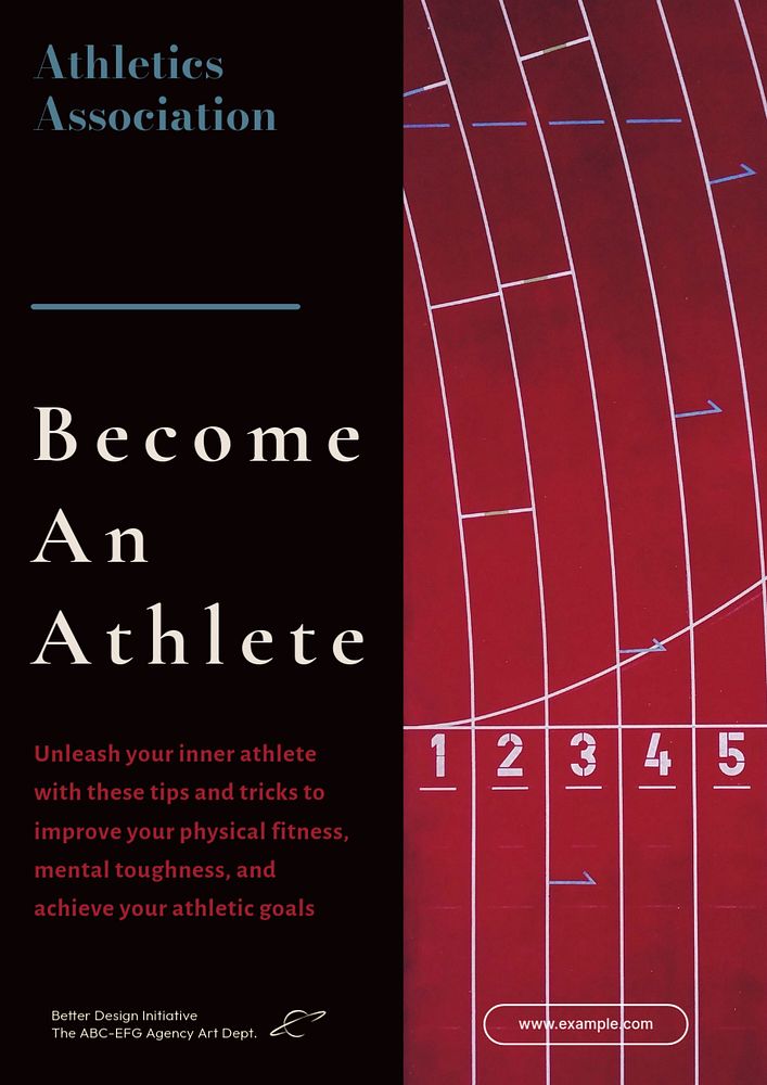 Become an athlete  poster template, editable text & design