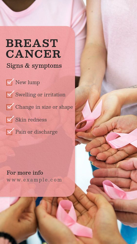 Breast cancer  Instagram story template, editable text