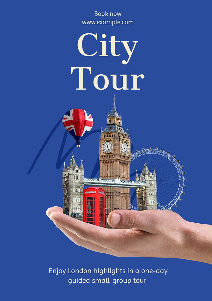 City tour  poster template, editable text & design