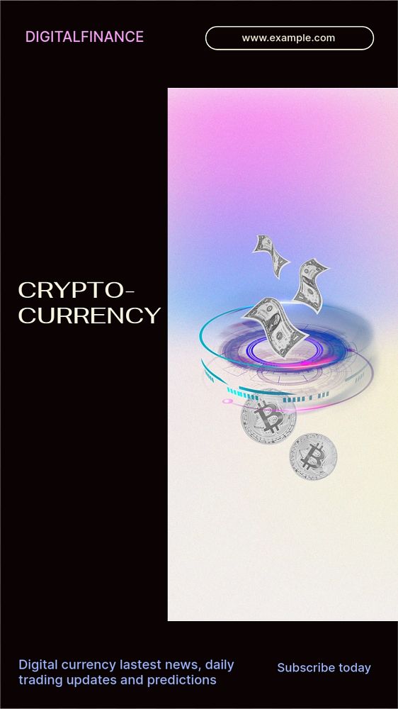 Crypto currency  Instagram story template, editable text