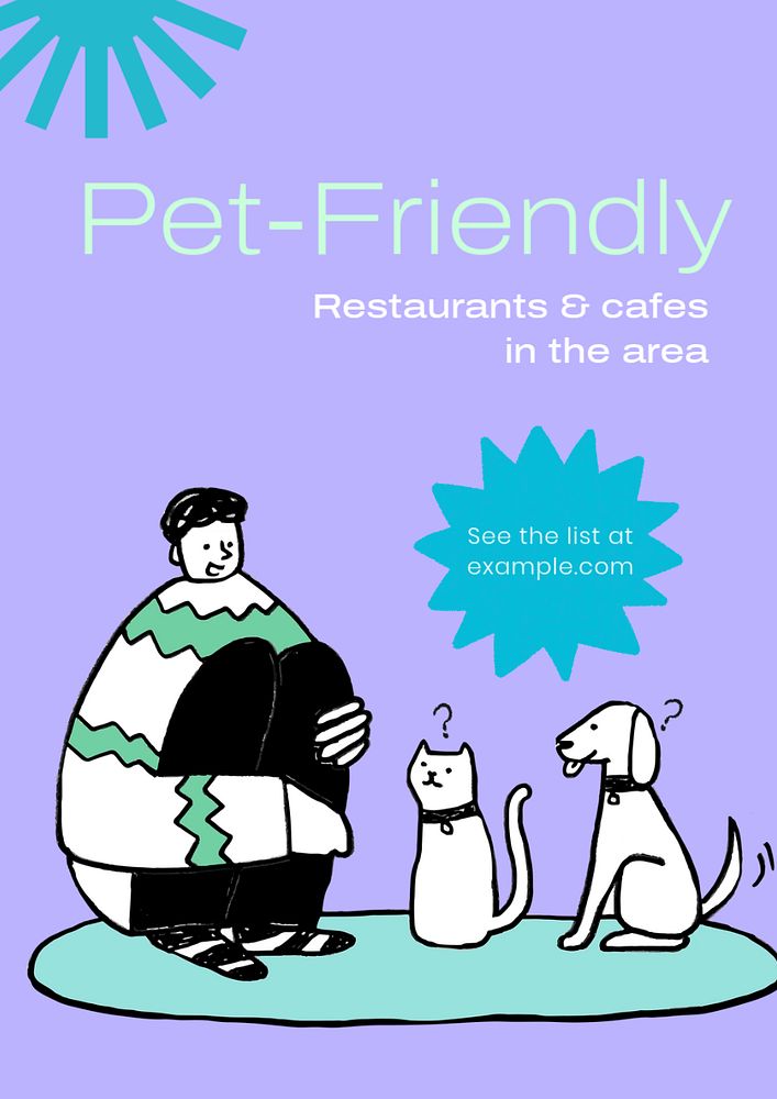 Pet friendly businesses poster template, editable text & design