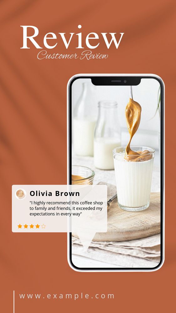 Customer review  Instagram story template, editable text