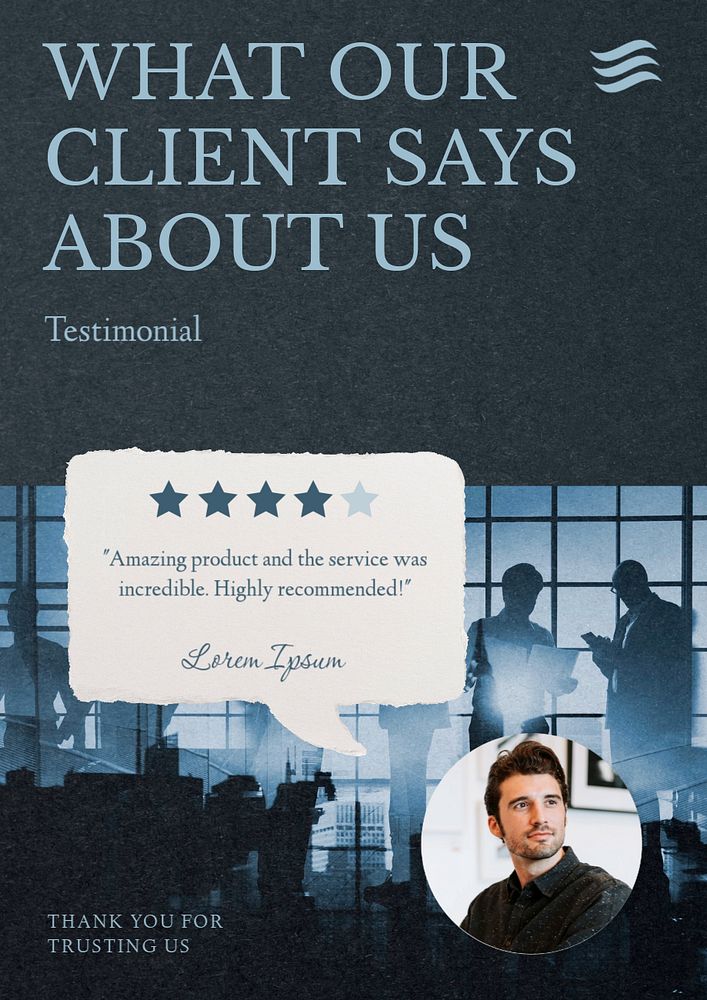 Client review  poster template, editable text & design