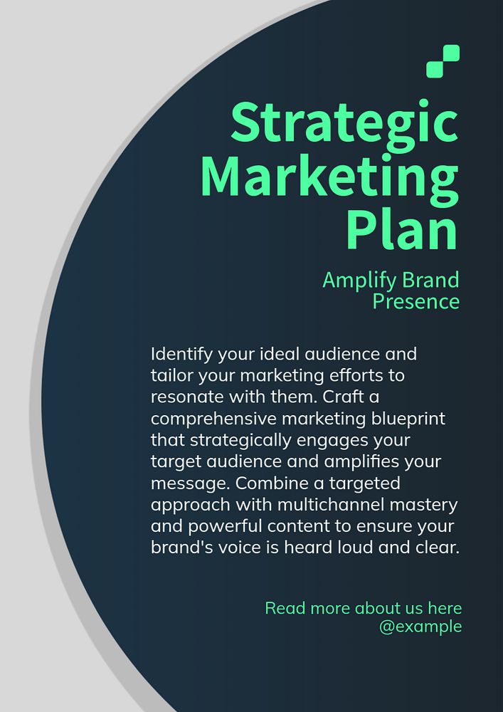 Marketing Plan poster template, editable text and design