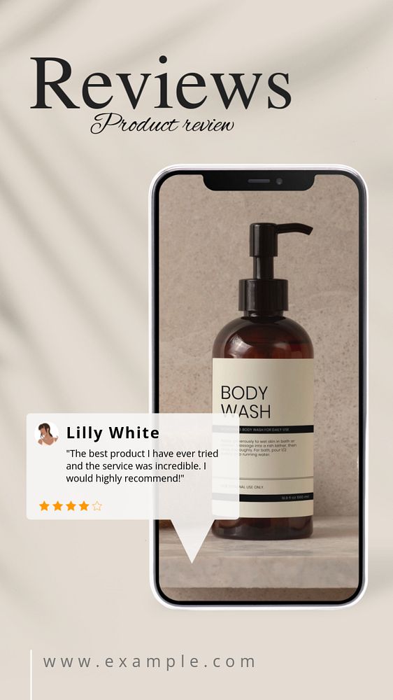 Beauty product review  Instagram story template, editable text