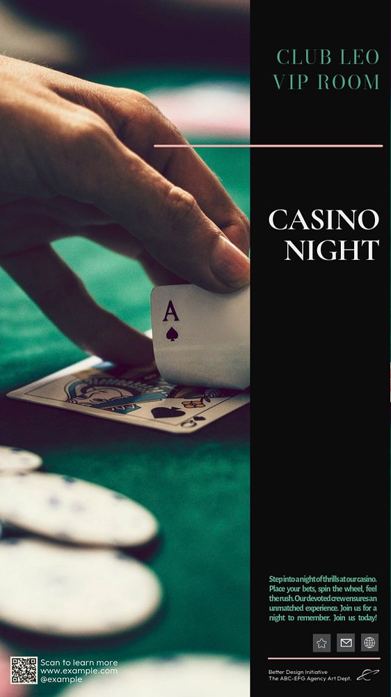 Casino  Instagram story template, editable text