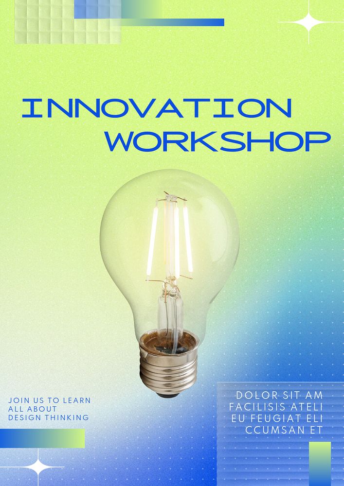 Innovation workshop poster template, editable text & design