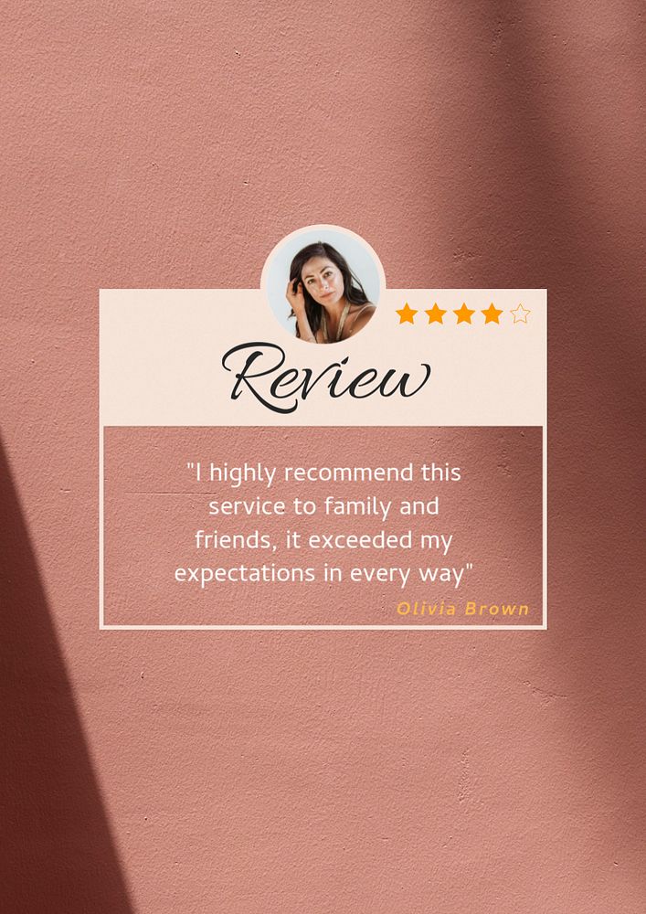 Customer review  poster template, editable text & design