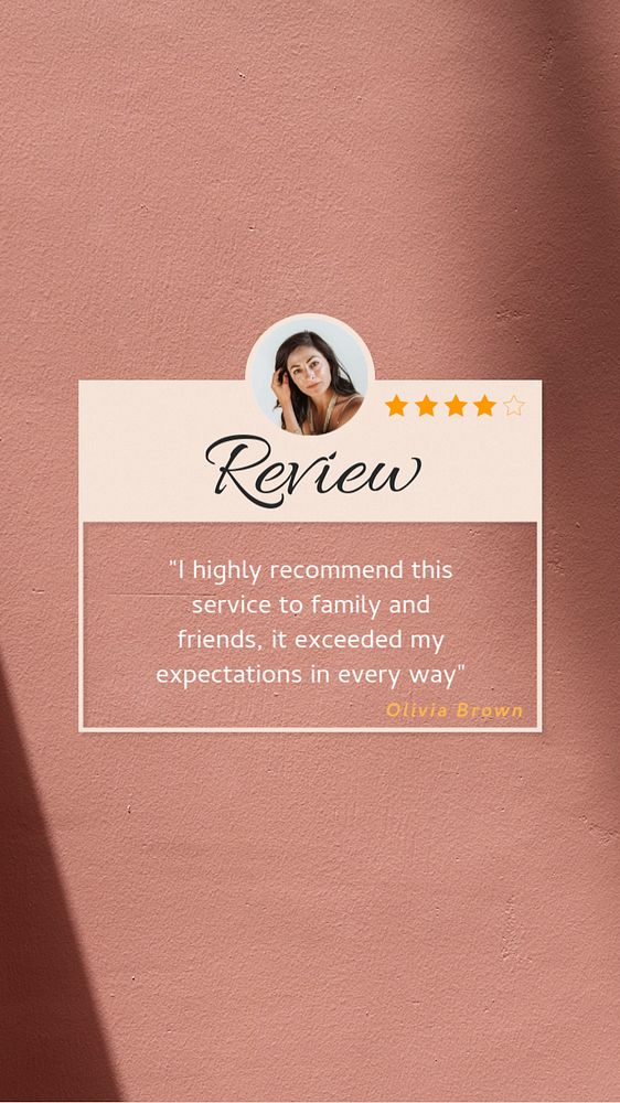 Customer review  Instagram story template, editable text