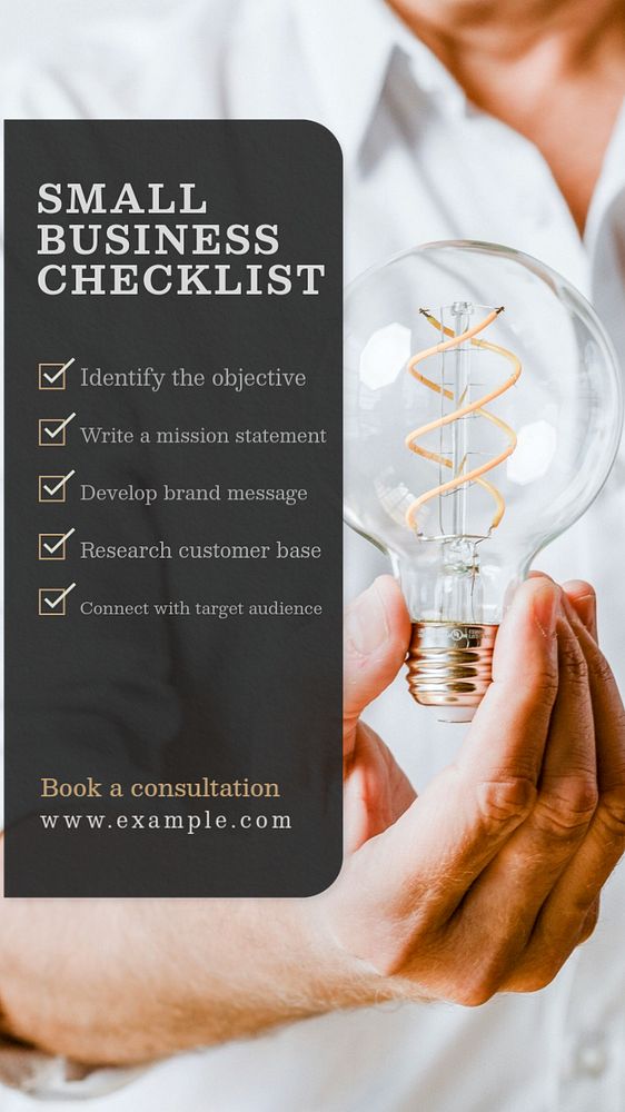 Small business checklist  Instagram story template, editable text