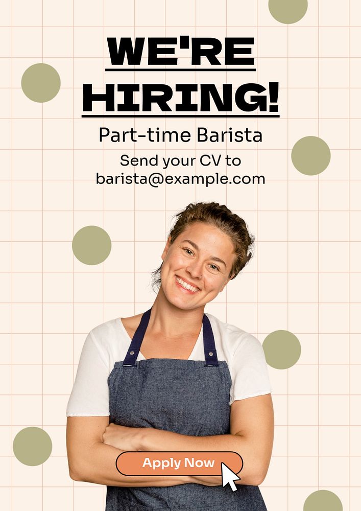 We're hiring  poster template, editable text & design