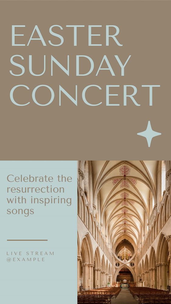 Easter Sunday concert  Instagram story template, editable text