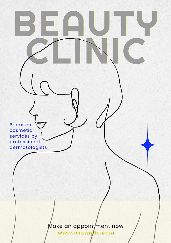 Beauty clinic poster template, editable text & design