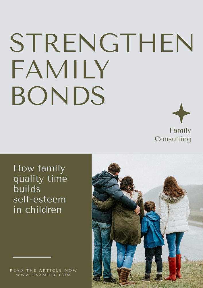 Family bonds  poster template, editable text & design