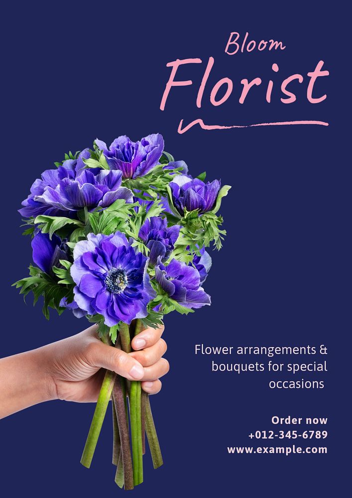 Florist  poster template, editable text & design