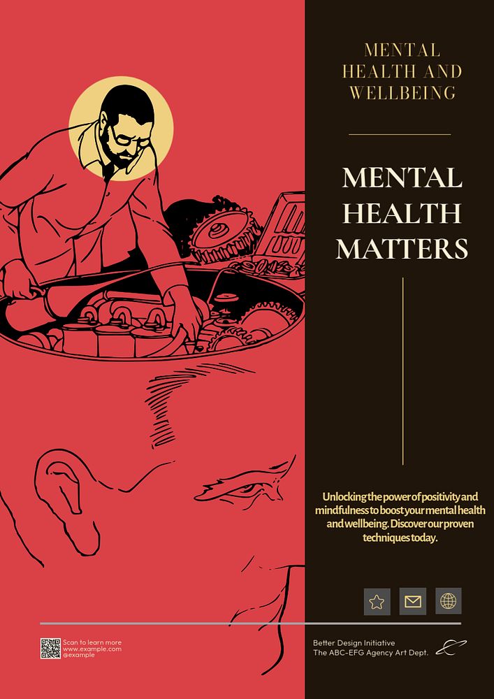 Mental health matters  poster template, editable text & design