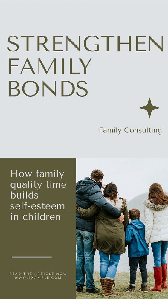 Family bonds  Instagram story template, editable text