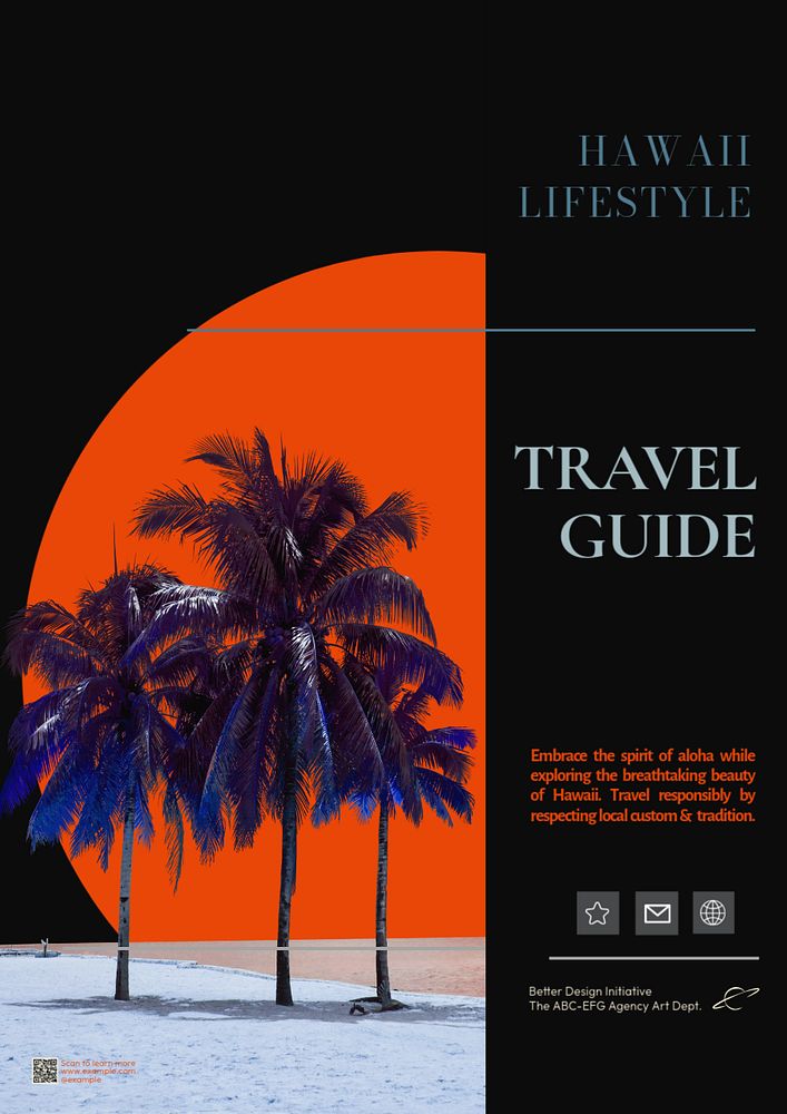 Travel  poster template, editable text & design