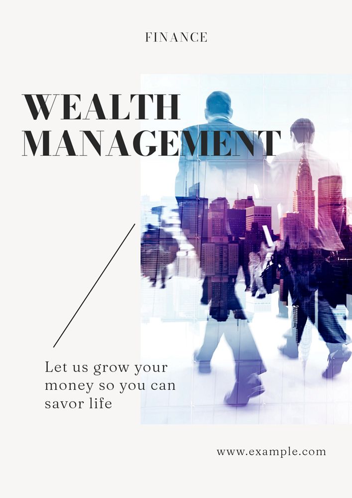 Wealth management poster template, editable text & design