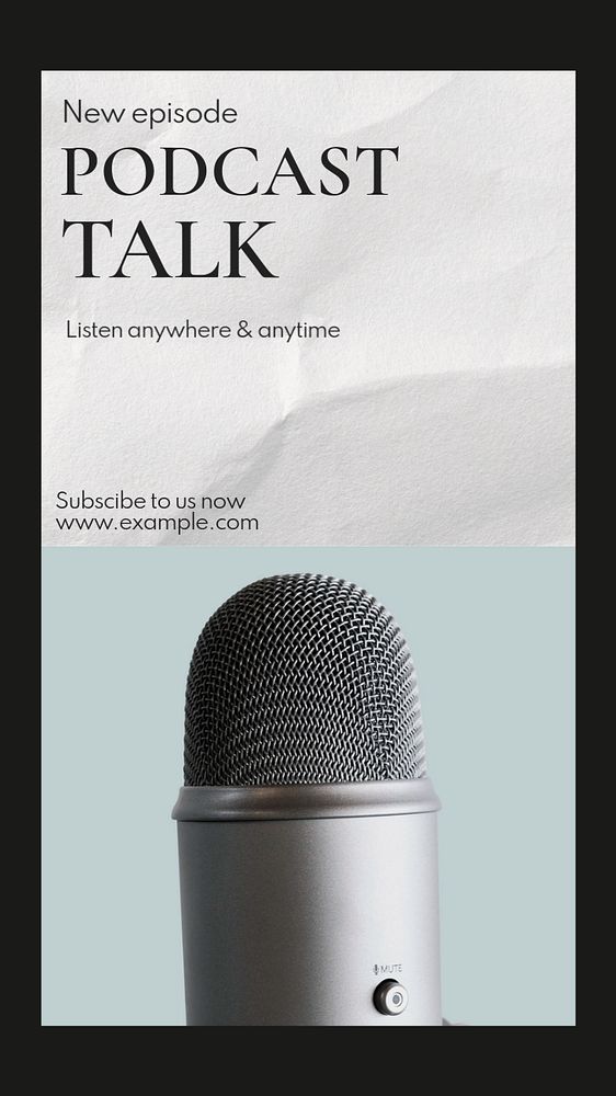 Podcast talk Instagram story template, editable text