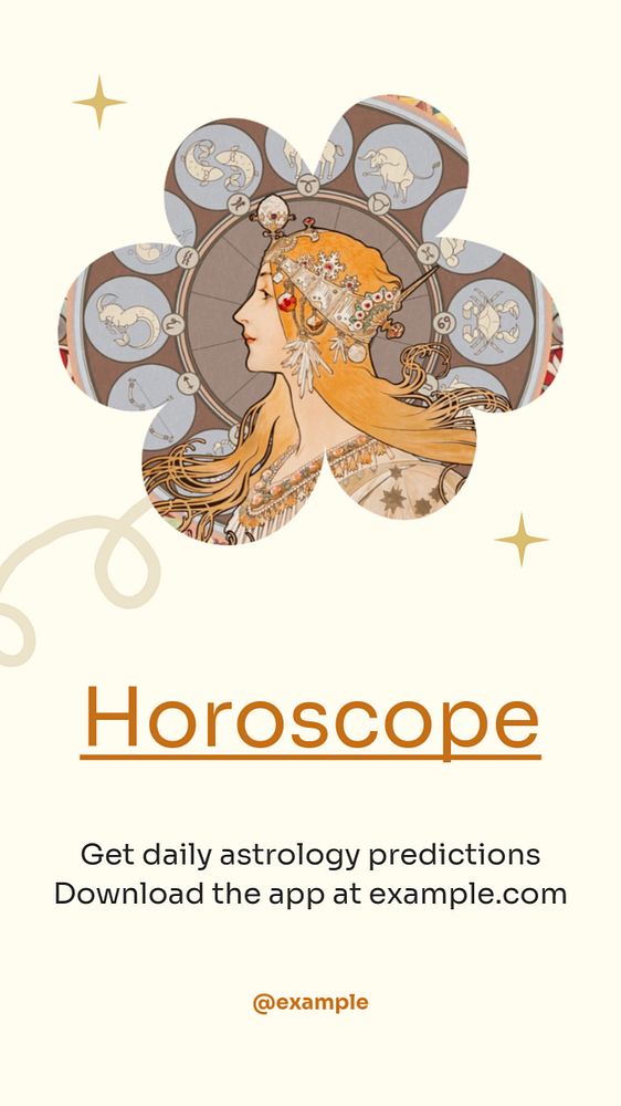 Horoscope Instagram story template, editable text