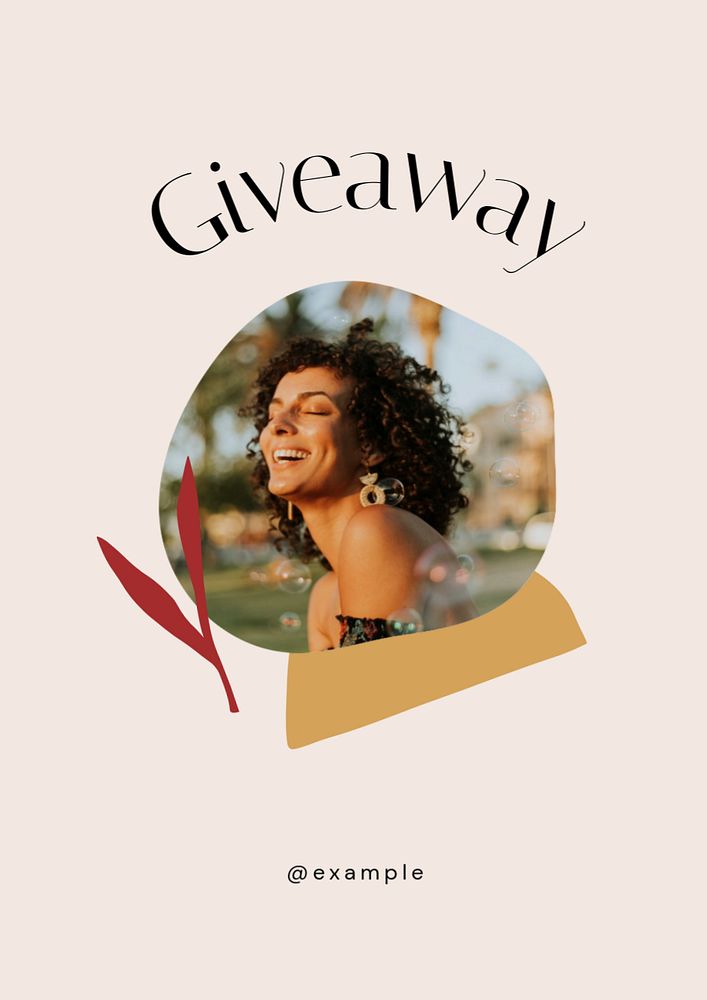 Giveaway poster template, editable text & design