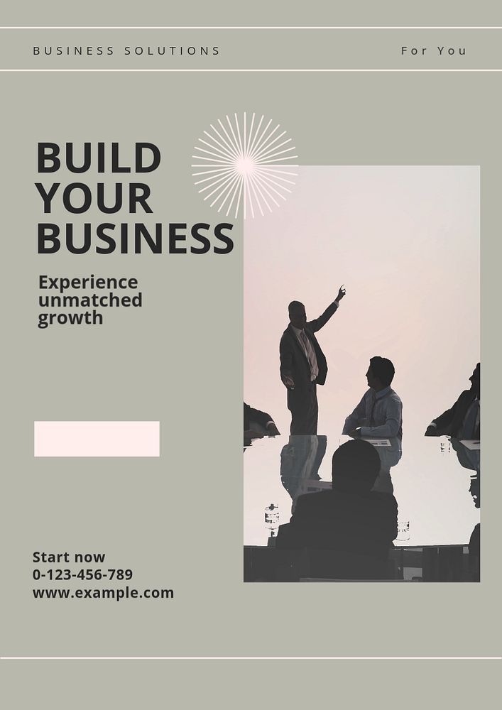 Build your business poster template, editable text & design