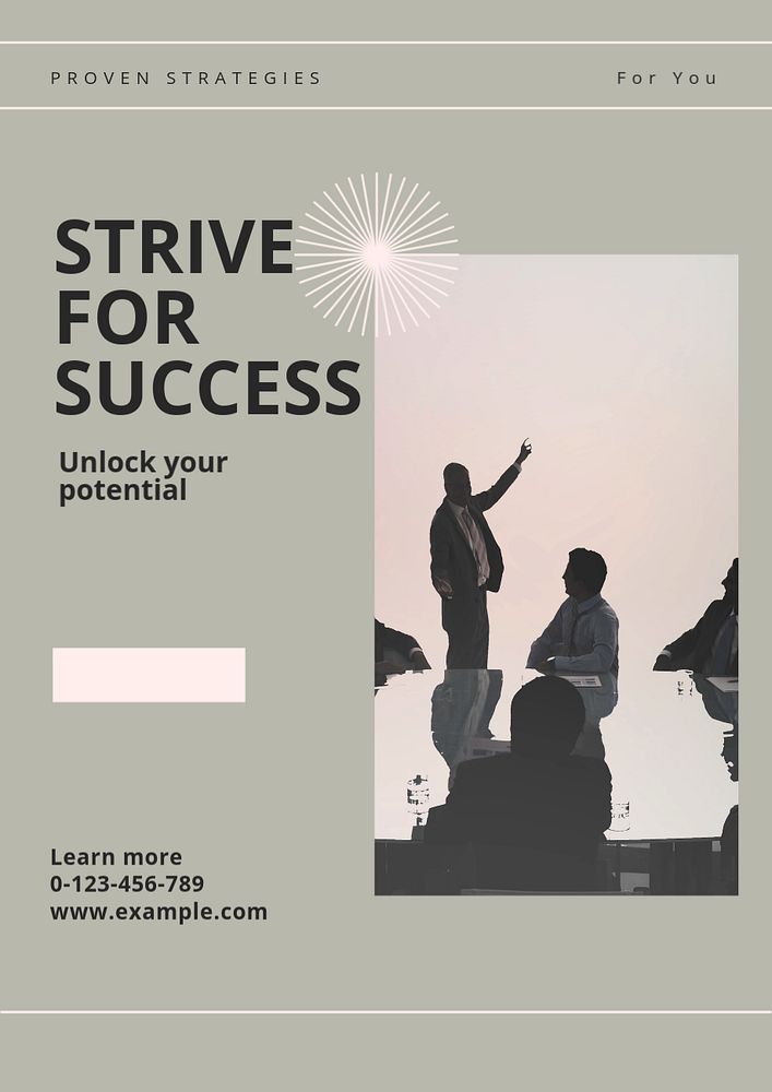 Strive for success poster template, editable text & design