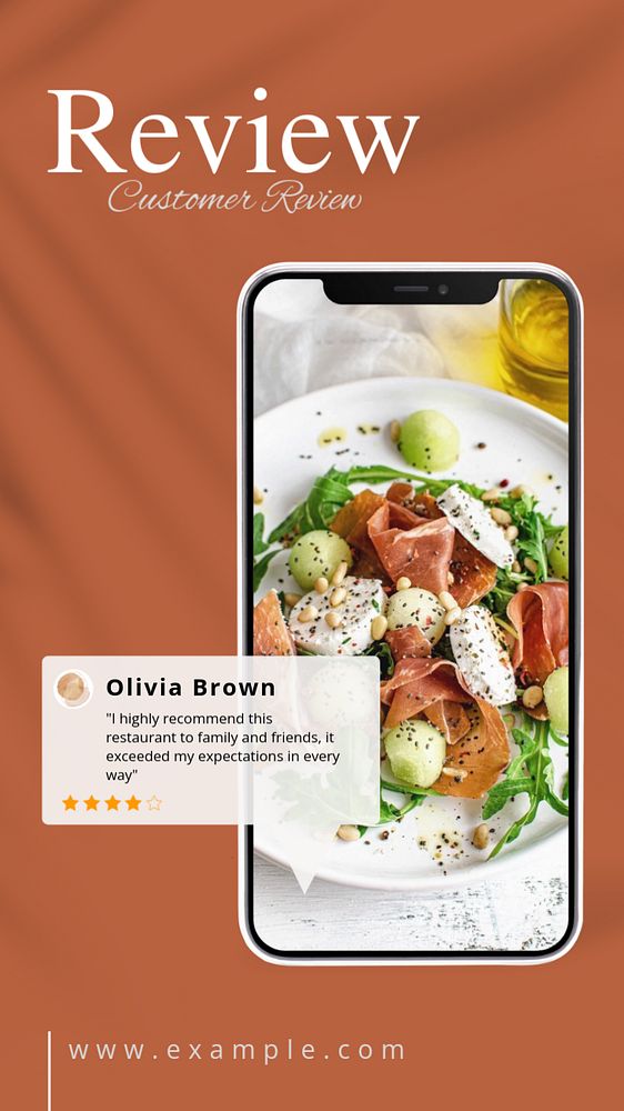 Customer review  Instagram story template, editable text