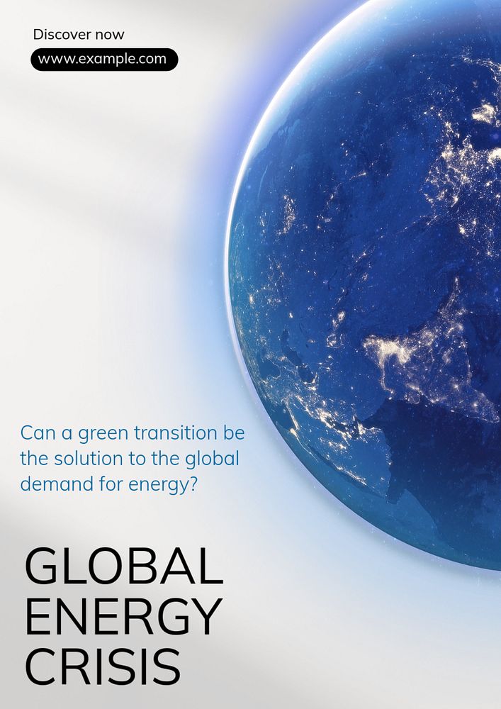 Global energy crisis  for poster poster template, editable text & design