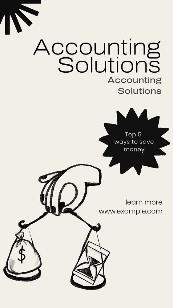 Accounting solutions Instagram story template, editable text