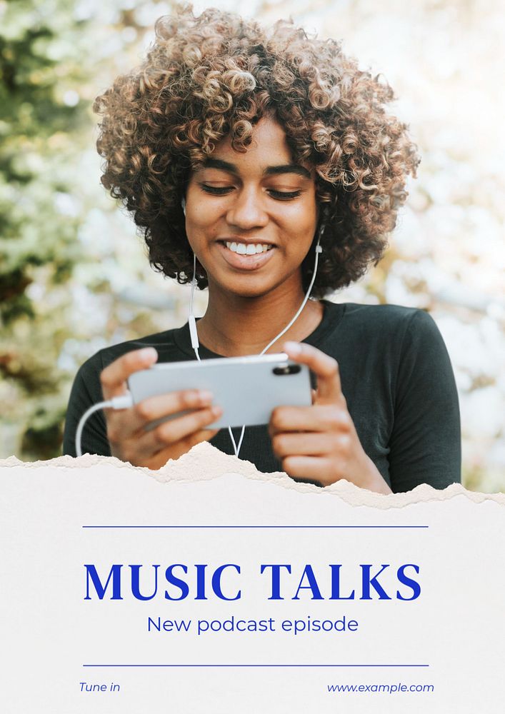  Music talks  poster template, editable text & design