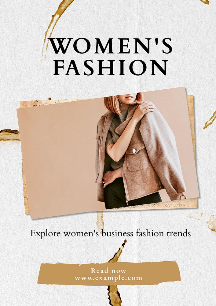 Women's business fashion poster template, editable text & design