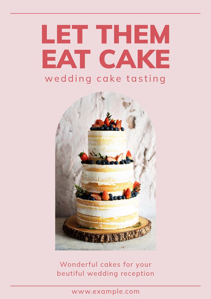 Eat cake poster template, editable text & design