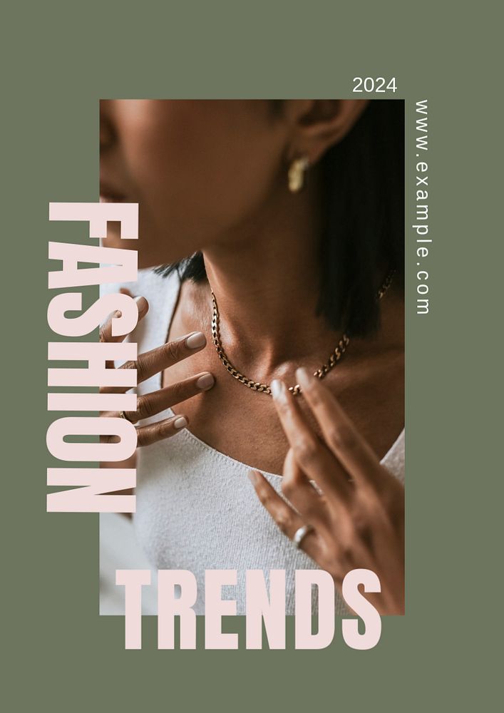 Fashion trends poster template, editable text & design