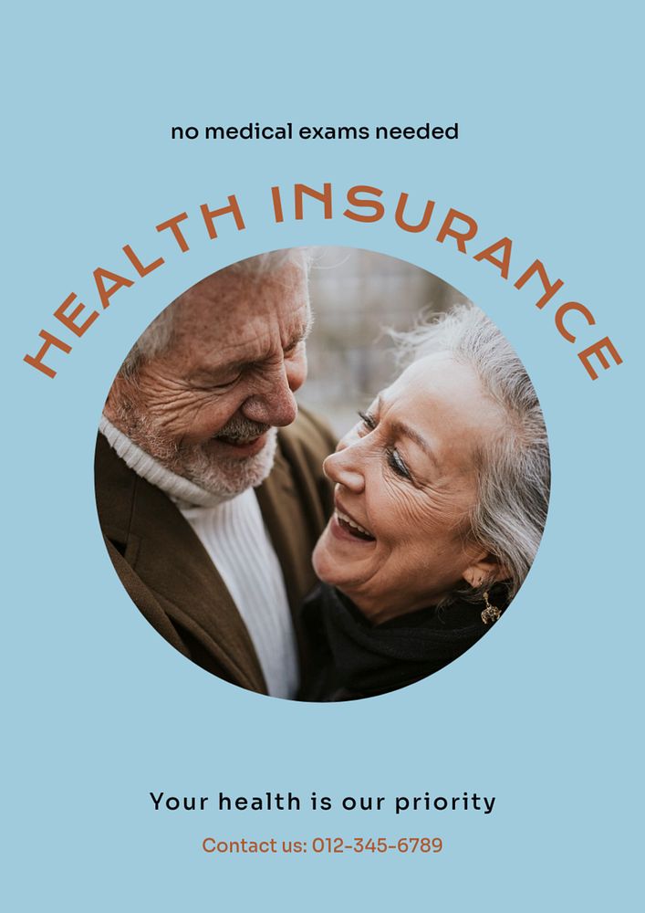 Health insurance  poster template, editable text & design