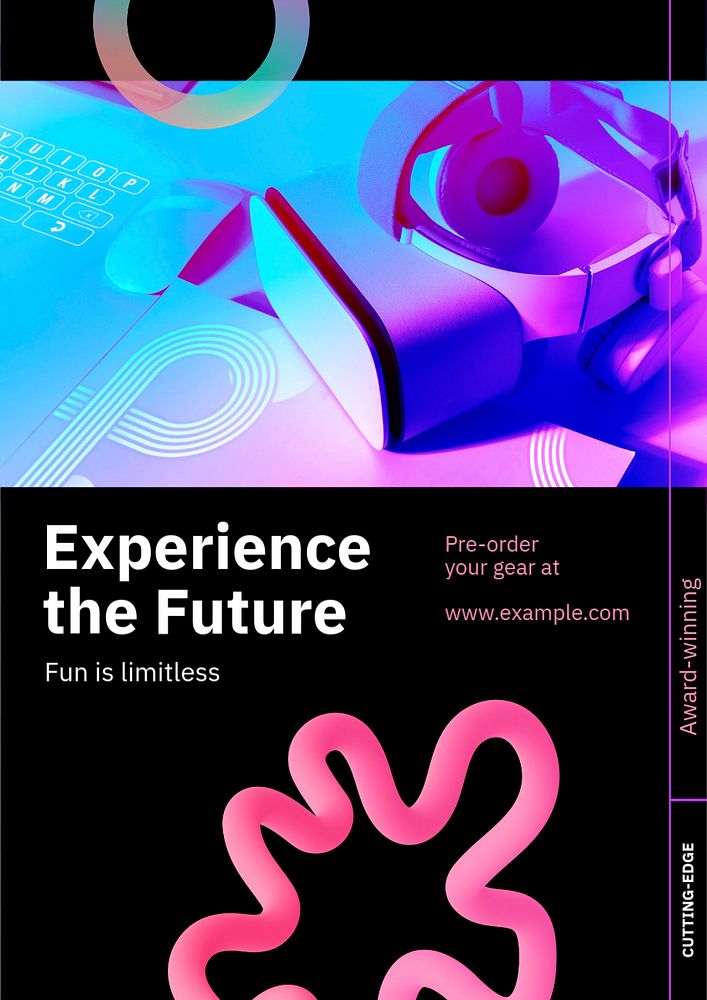 Experience the future  poster template, editable text & design