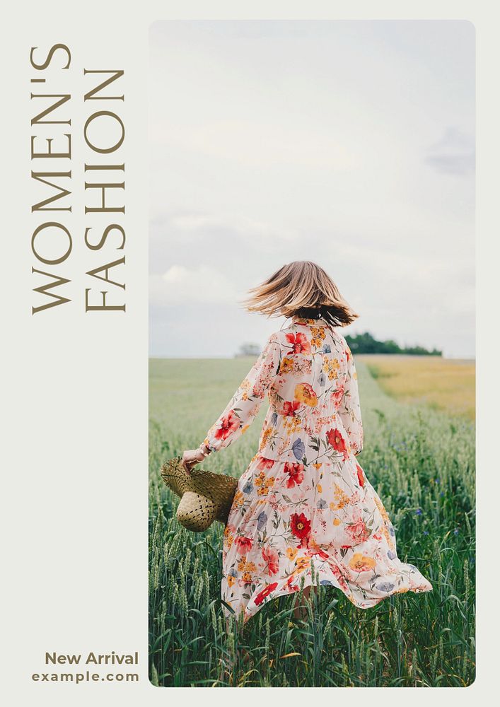 Women's fashion poster template, editable text & design