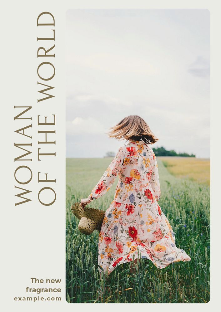 Woman of the world poster template, editable text & design