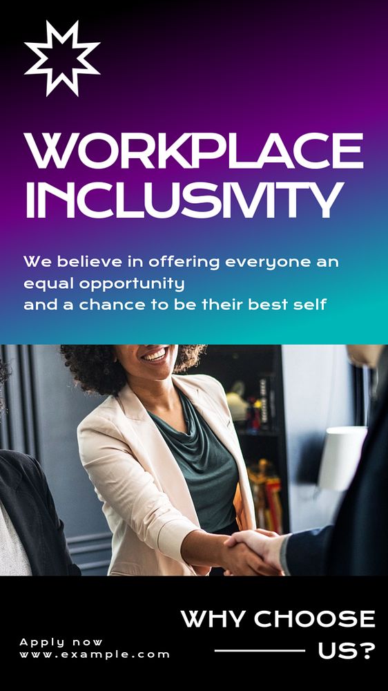 Workplace inclusivity Instagram story template, editable text