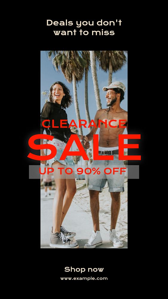 Clearance sale Instagram story template, editable text