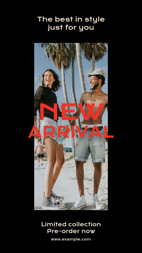 New arrival Instagram story template, editable text