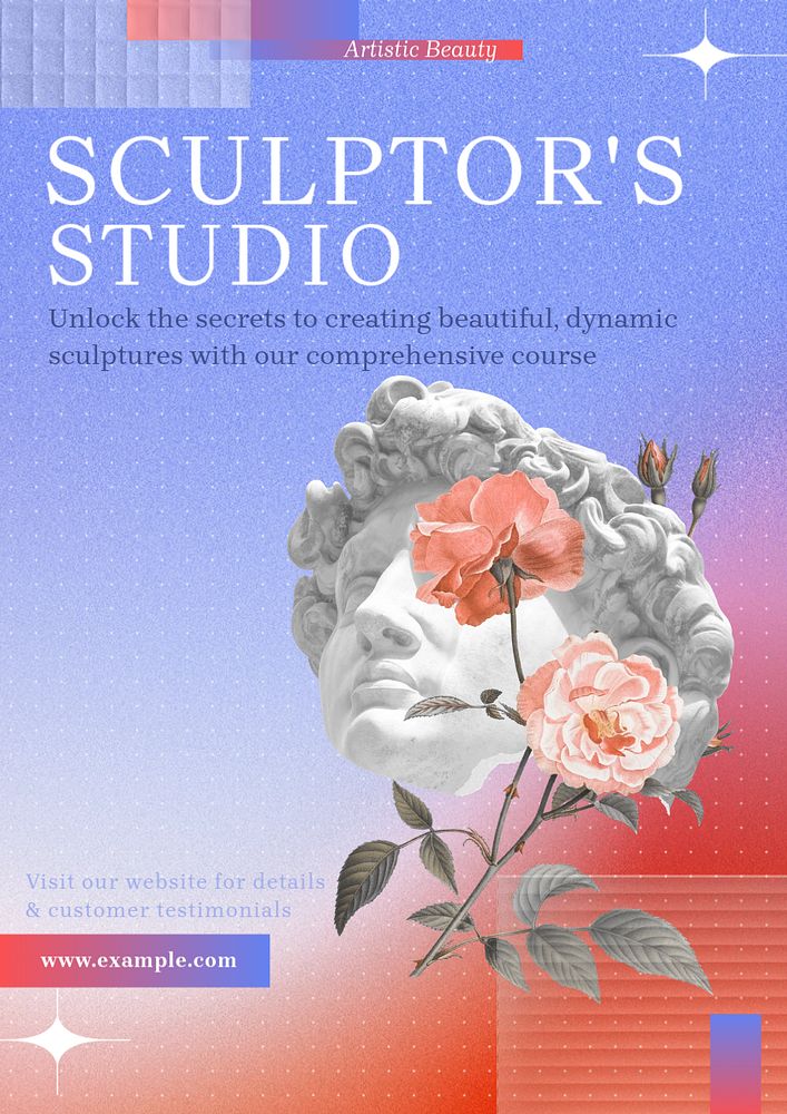 Sculptor's studio  poster template, editable text & design