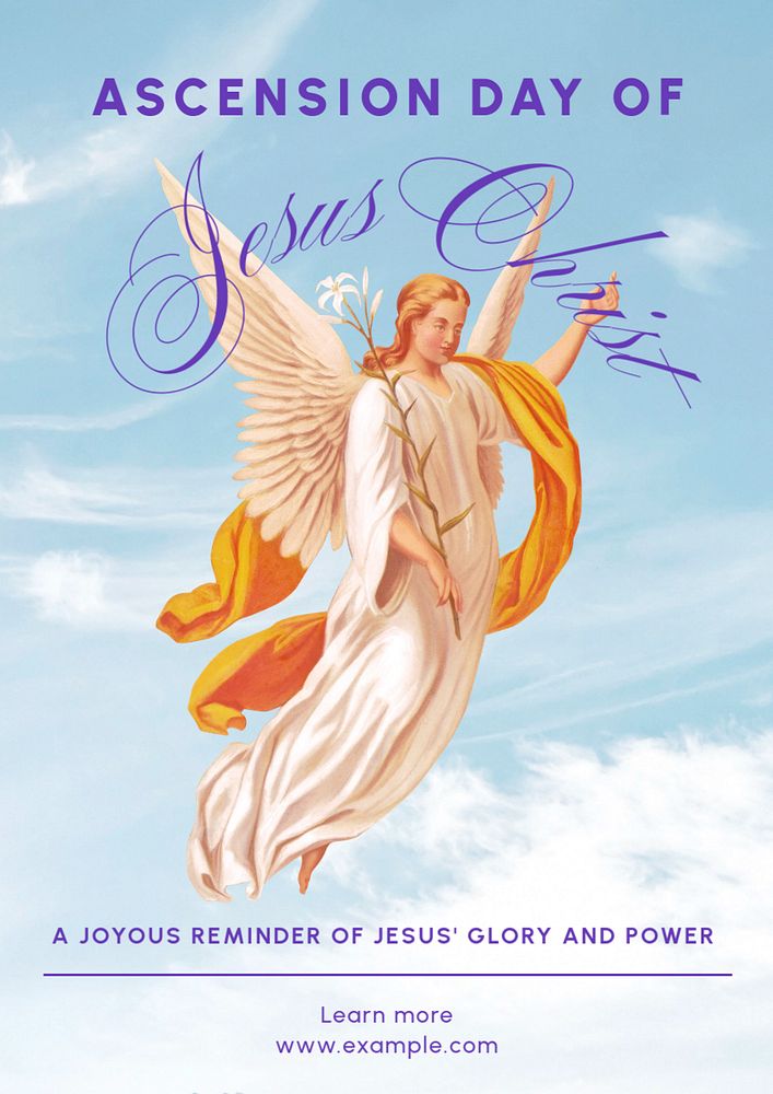 Ascension day poster template, editable text & design