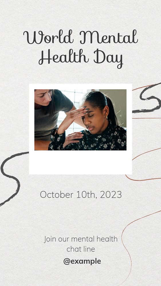 World mental health Instagram story template, editable text