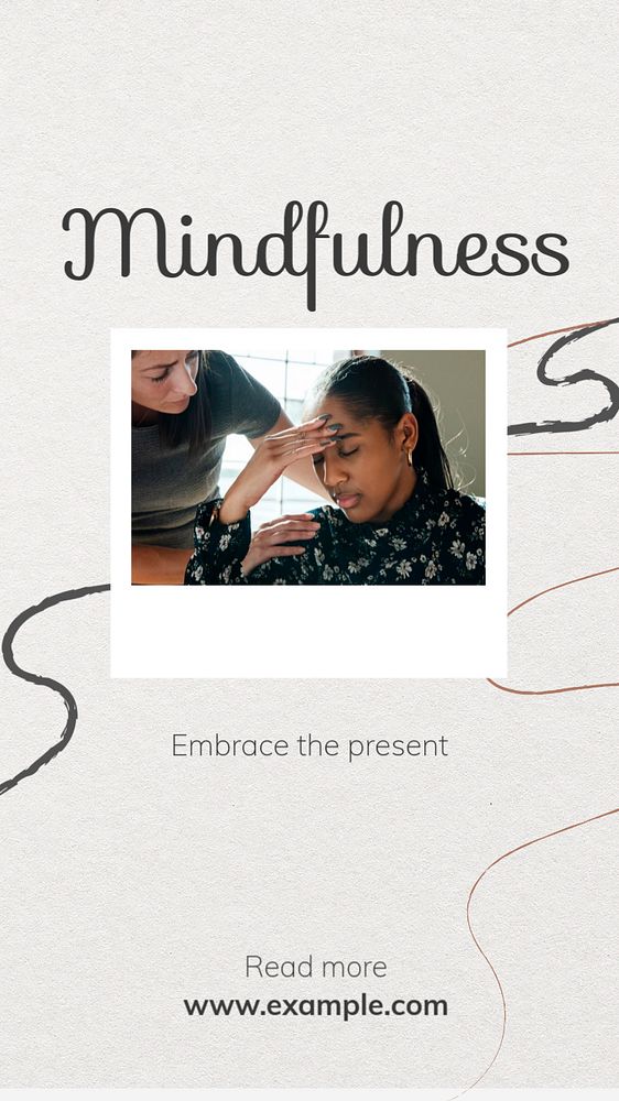 Mindfulness Instagram story template, editable text