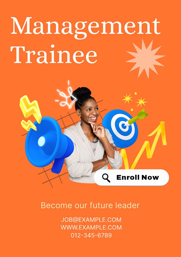 Management trainee poster template, editable text & design